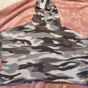 Grey and white half sweatshirt